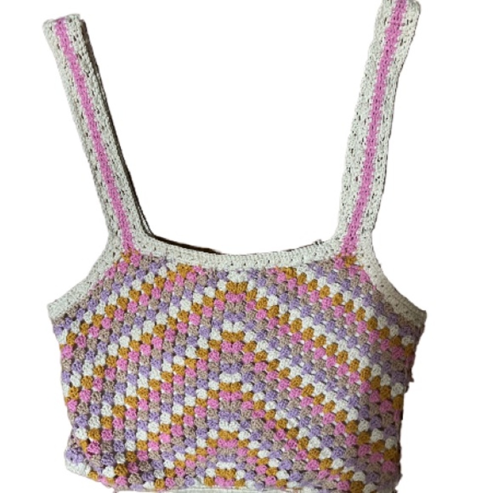 Forever 21 crochet cropped tank top size small